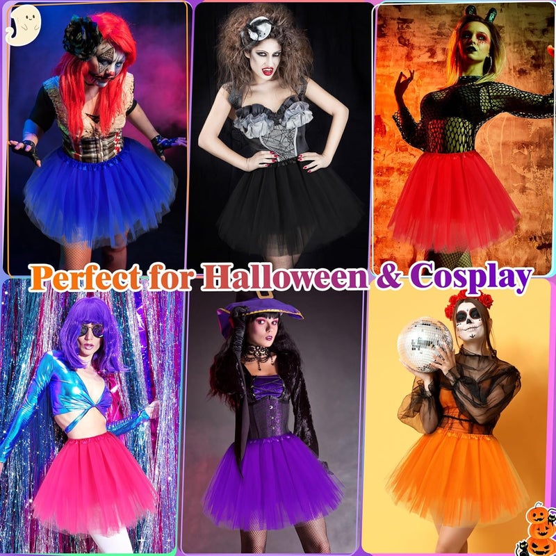 Sarfel Tutu for Women Adults 5 Layered Tulle Skirt Halloween Tutu Skirts for Women 80S Tutu Adult Tutus Fluffy Skirt Running - Image 3